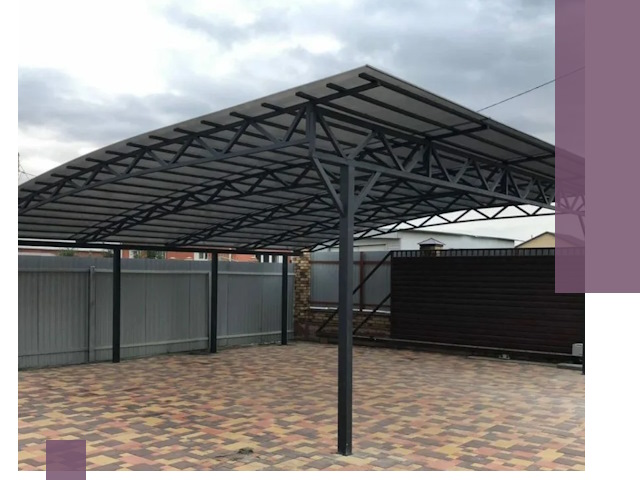 Недорогие навесы под ключ в Карпинске — изготовление и монтаж