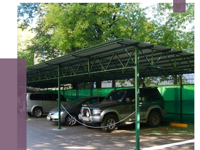 Навесы для парковки в Карпинске от 80604 руб. заказать | ПРОЛЁТ-Кпн