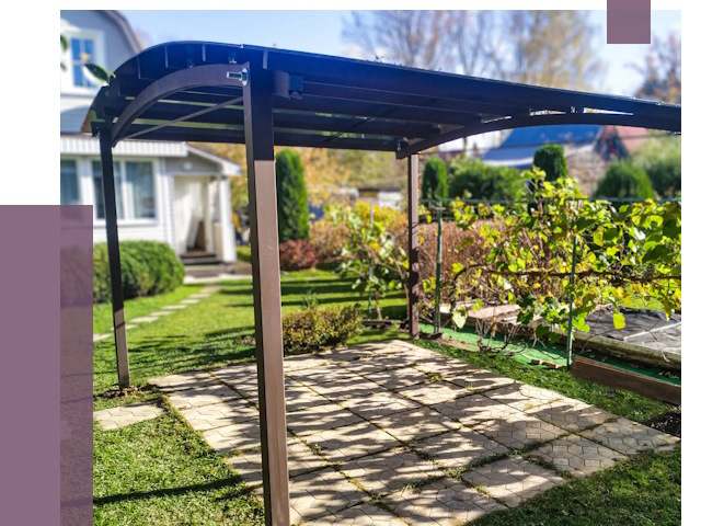 Навесы для дачи в Карпинске от 12784 руб. под ключ — ПРОЛЁТ-Кпн