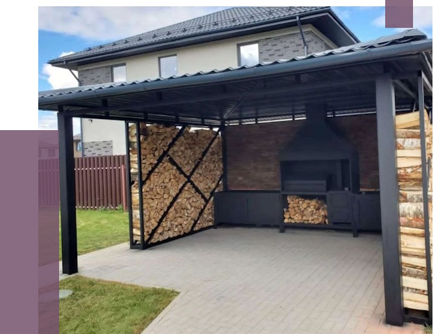 Навесы для барбекю в Карпинске от 12784 руб. под ключ | ПРОЛЁТ-Кпн