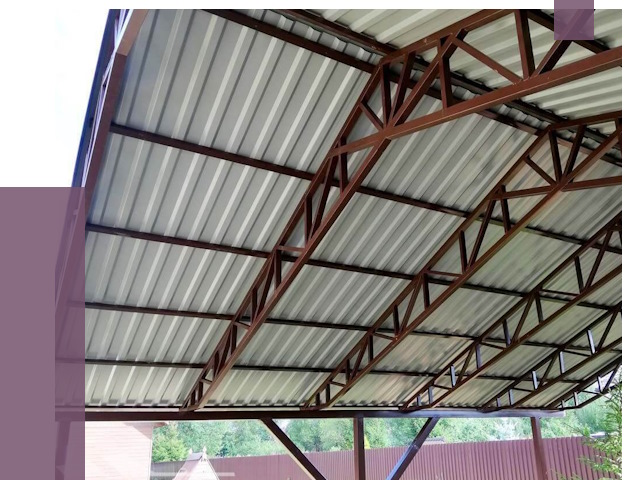 Навесы из профнастила в Карпинске от 7393 руб. | ПРОЛЁТ-Кпн