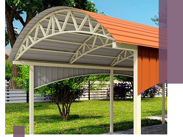 Навесы из профнастила под ключ в Карпинске — установка и монтаж