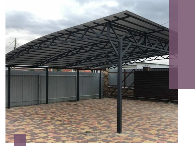 Металлические навесы под ключ в Карпинске — изготовление и монтаж