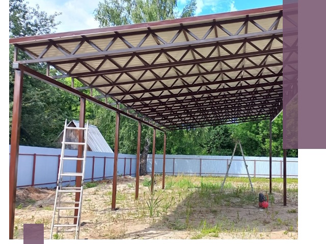 Односкатные навесы под ключ в Карпинске — изготовление и монтаж