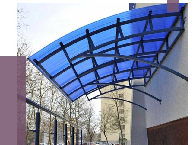 Козырьки из поликарбоната в Карпинске от 4313 руб. под ключ | ПРОЛЁТ-Кпн