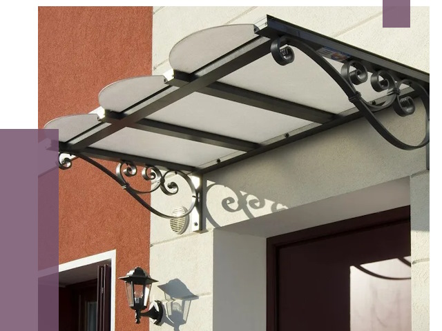 Односкатные козырьки в Карпинске от 8420 руб.  | ПРОЛЁТ-Кпн