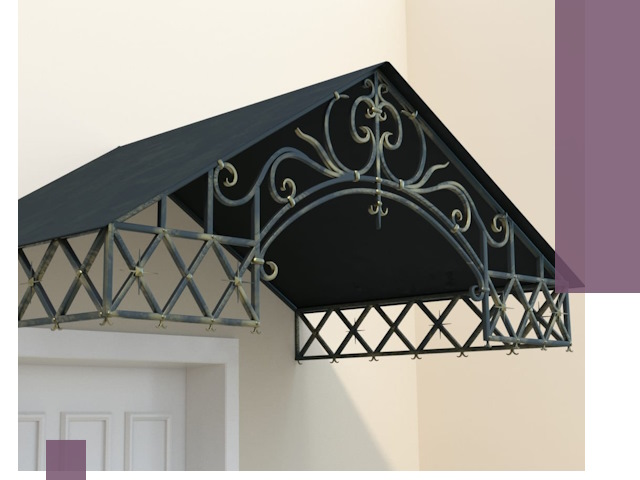 Двускатные металлические козырьки под ключ в Карпинске